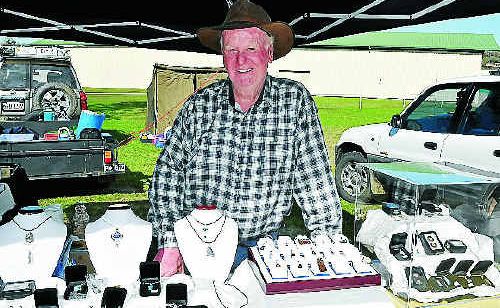 Keith Elmer with some valuable stones at the Rock Swap at the weekend. Keith Elmer with some valuable stones at the Rock Swap at the weekend.
